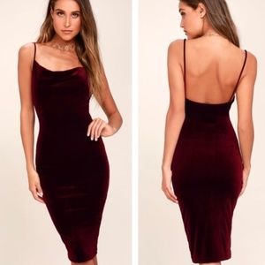 Lulu’s Burgundy Velvet Dress, US SIZE XS